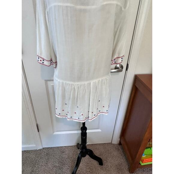 Timing Blouse Women's sz L Tunic Red White and Blue Patriotic Embroidered - Picture 5 of 6